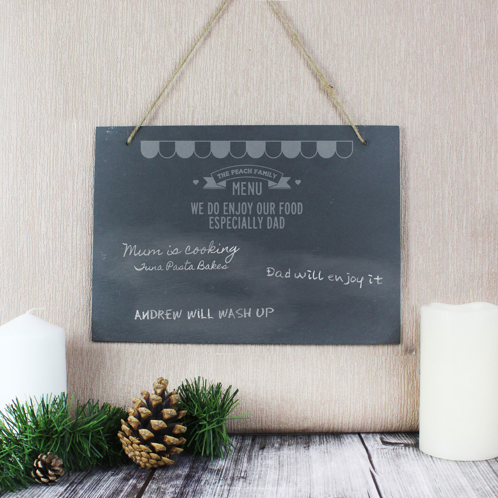 Personalised Menu Hanging Large Slate Sign