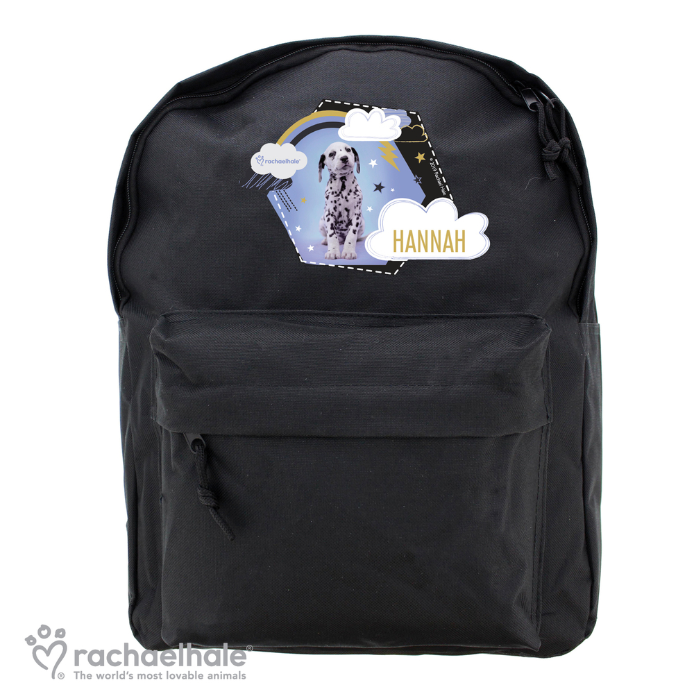 Personalised Rachael Hale Dalmatian Black Backpack
