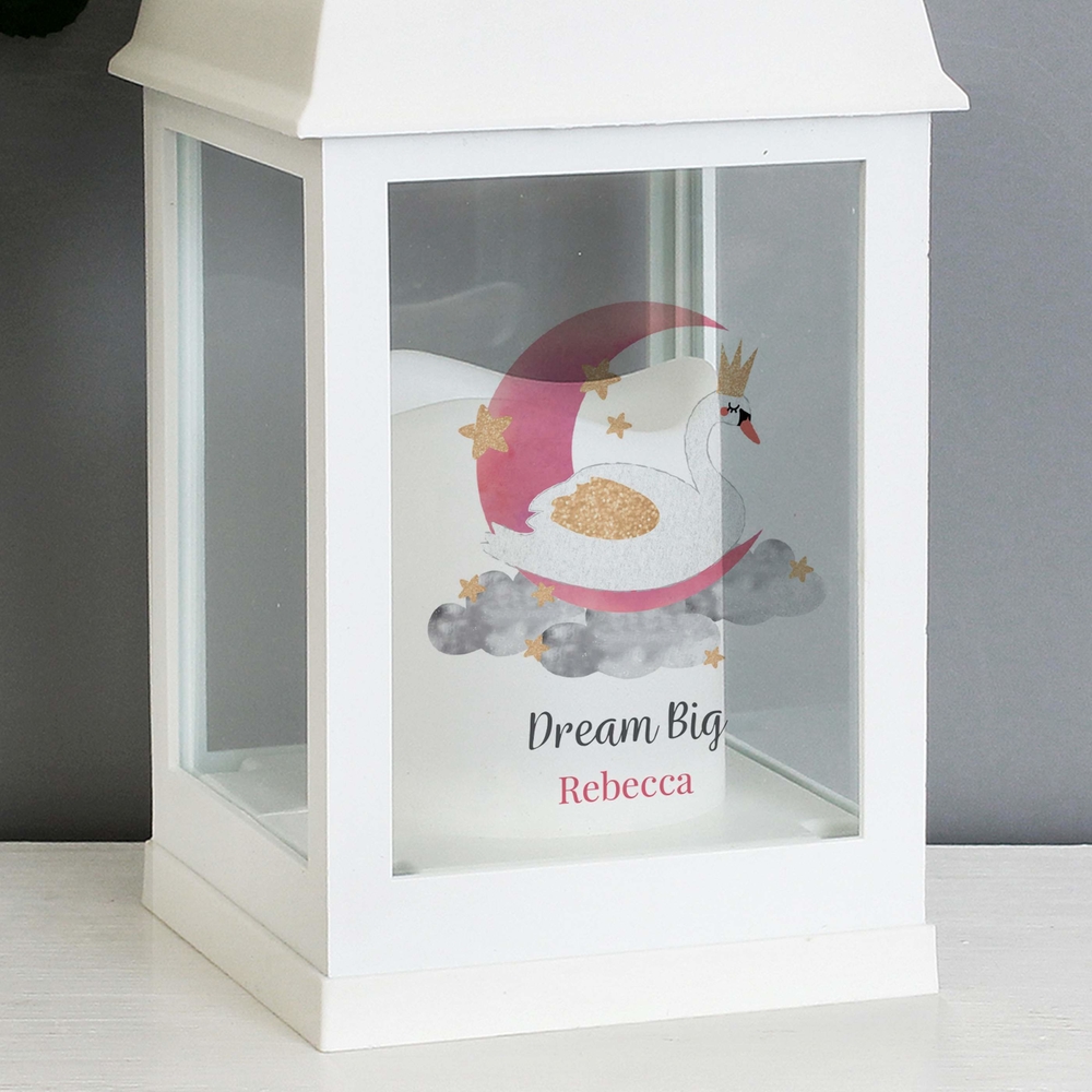 Personalised Swan Lake White Lantern
