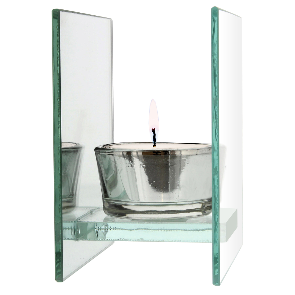 Personalised Antique Scroll Mirrored Glass Tea Light Holder