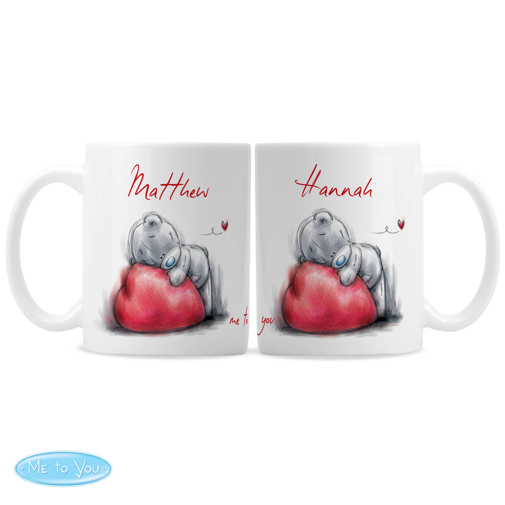 Personalised Me To You Heart Mug Set