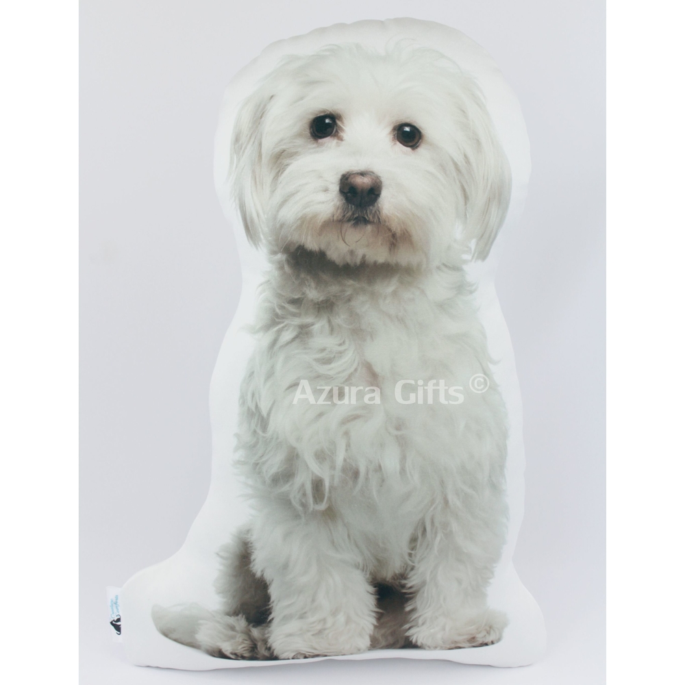 Maltese Shaped Dog Cushion (White)