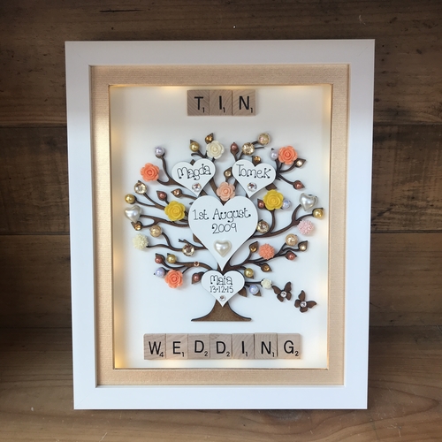 LED “ Floral Tin wedding “ frame