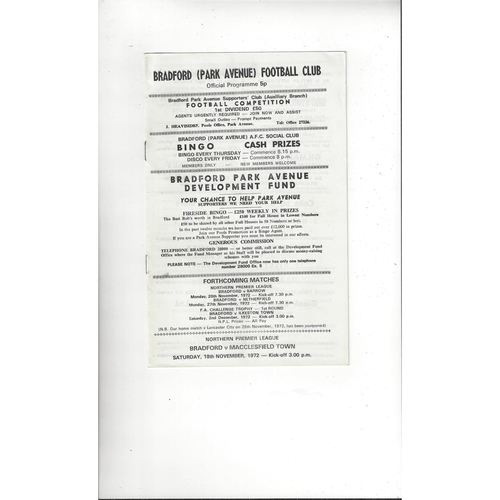 Bradford Park Avenue Home Football Programmes