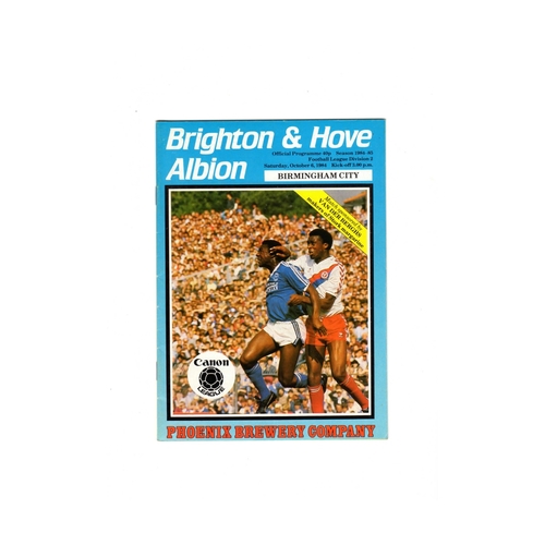 Brighton & Hove Albion Home Football Programmes