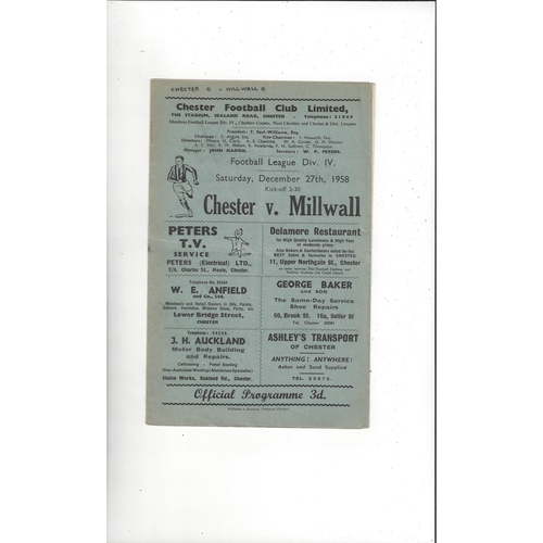 Chester City Home Football Programmes