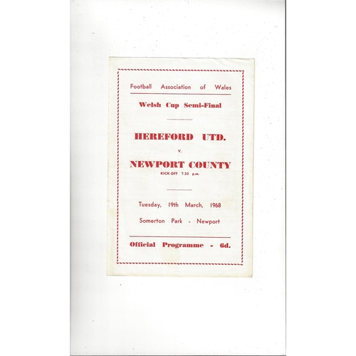 Welsh Cup Semi Final Football Programme