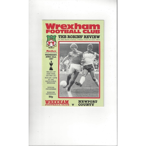 Welsh Cup Semi Final Football Programme