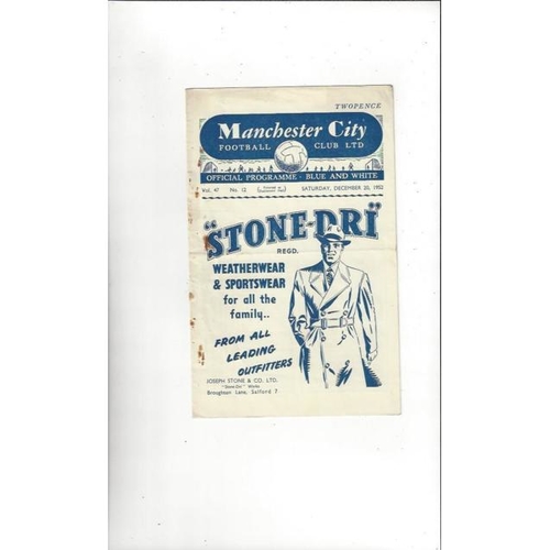 Manchester City Home Football Programmes
