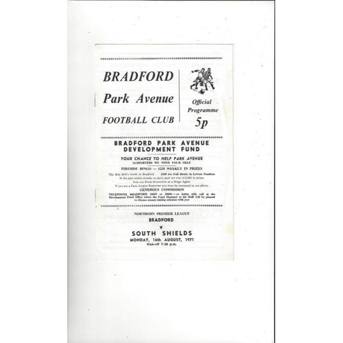 Bradford Park Avenue Home Football Programmes