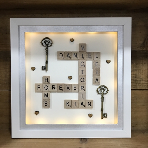 XL Customised Scrabble Family Name Box Frame