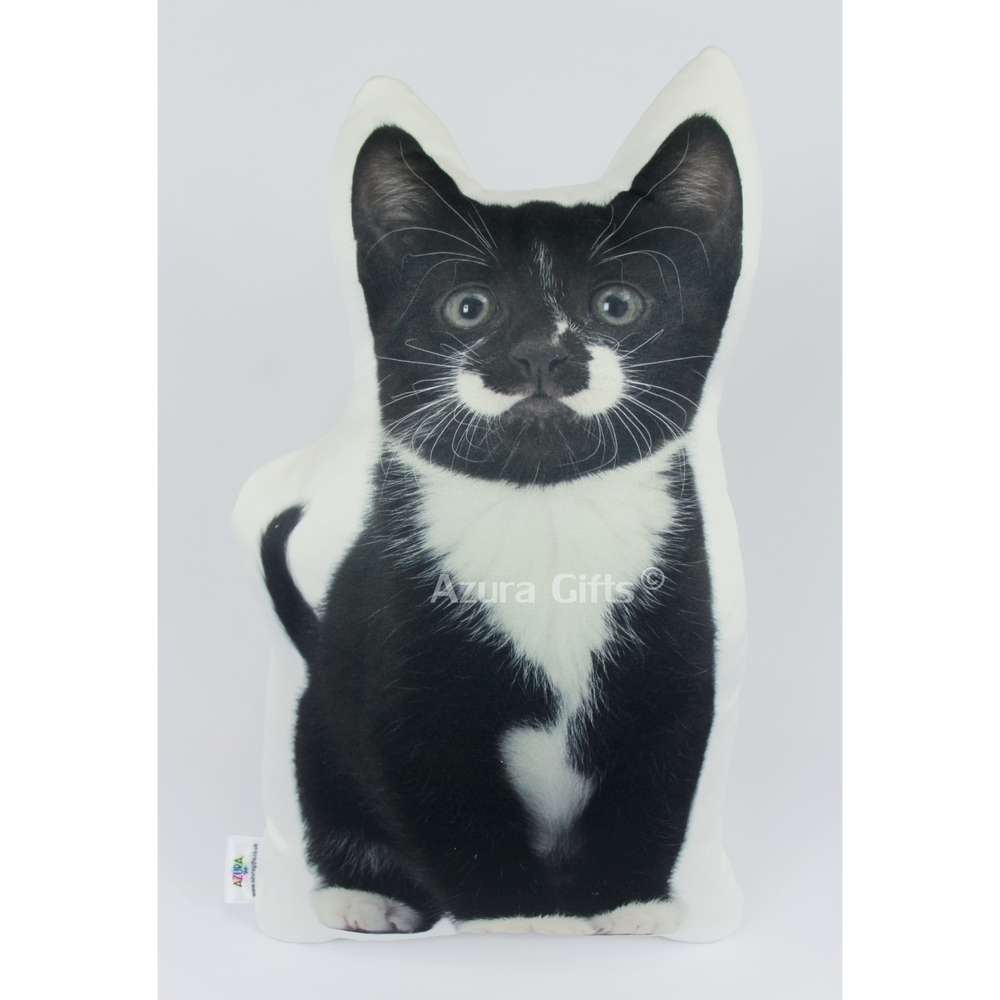 Black and White (Moustache) Shaped Cat Cushion