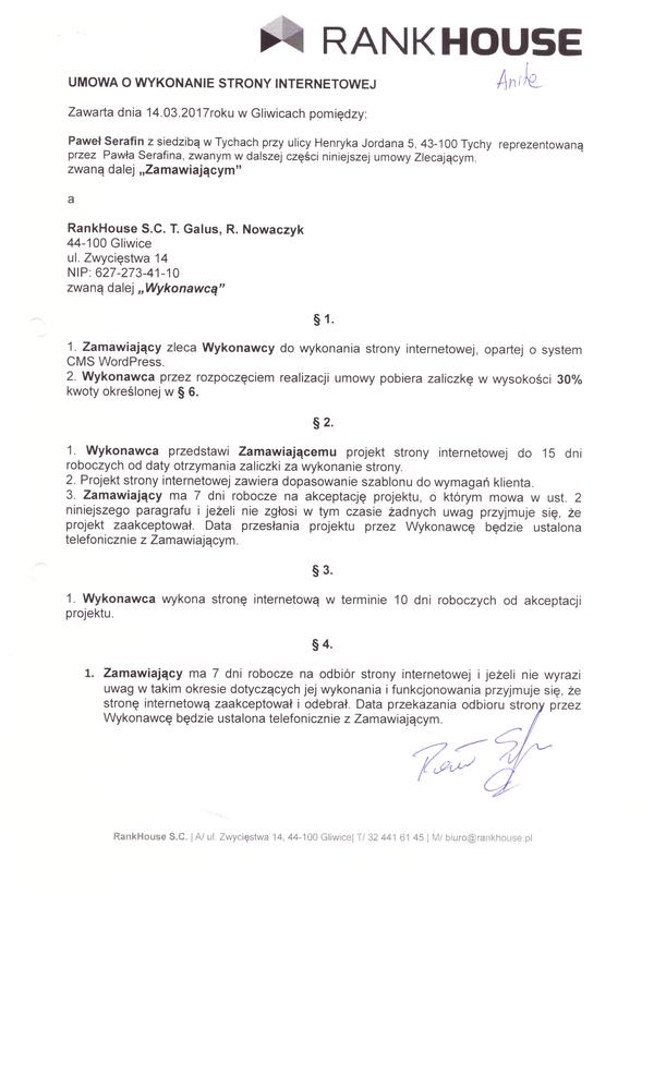 Porszak robert orszak umowa na www s.1