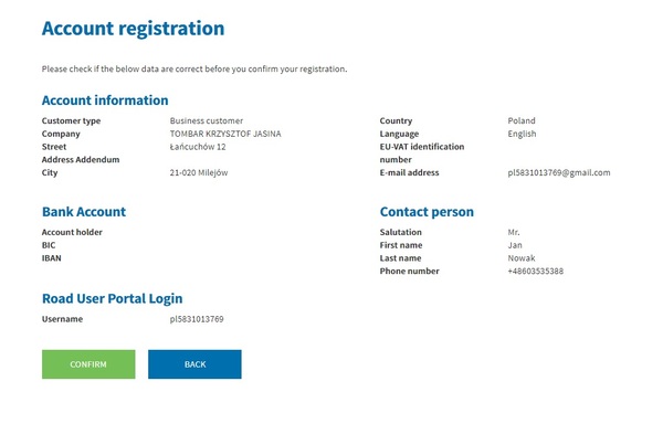 Tombar dodatkowe konto