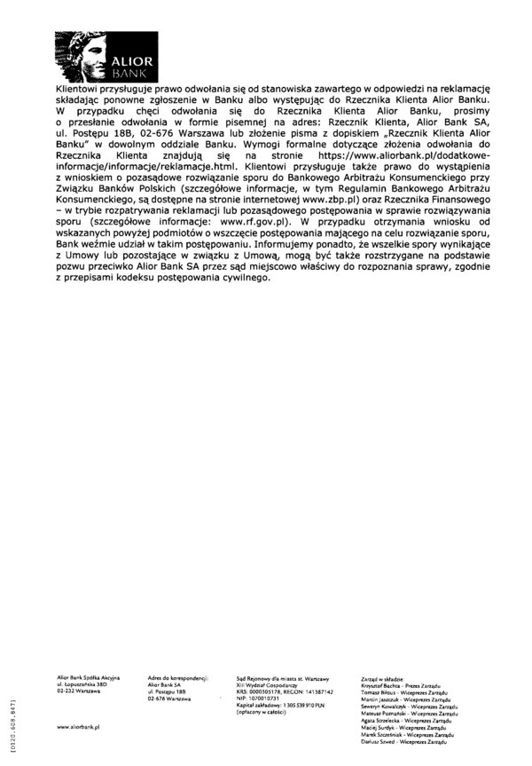 Odp. z banku alior dot. krzysztof dudo%c5%84 2
