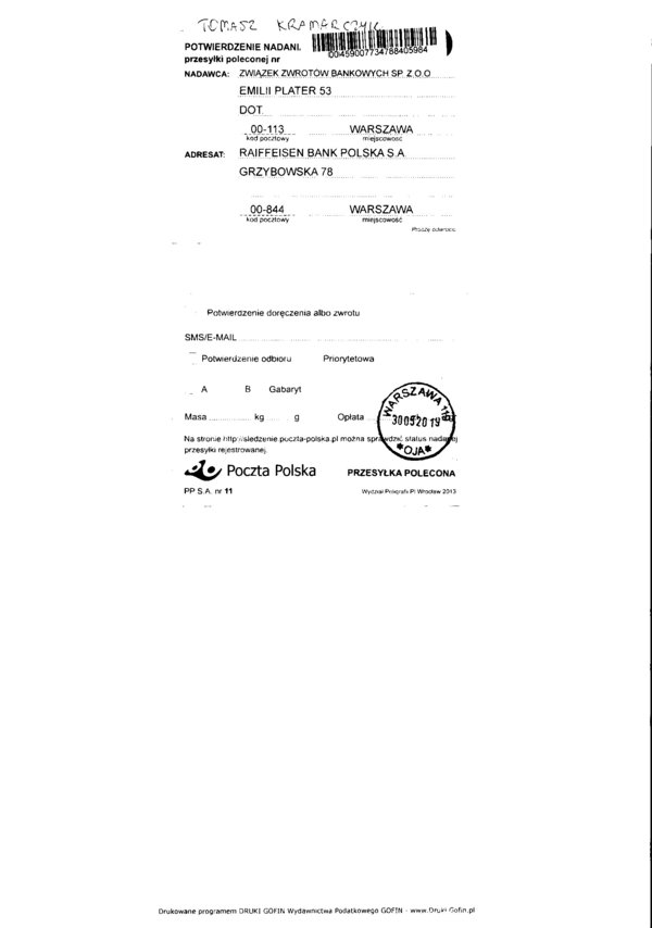 Pot.nad tomasz kramarczyk raiff