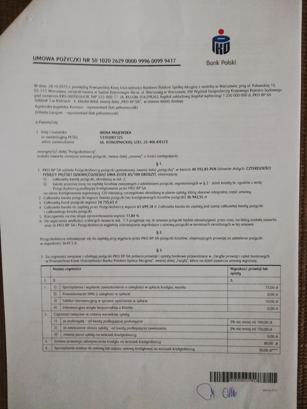 Irena majewska pko nr 50 1020 2629 0000 9996 0099 9417