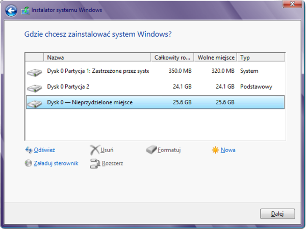 Instalacja windows 8