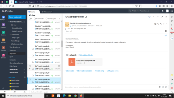 Reklamacja email