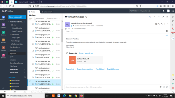 Reklamacja email