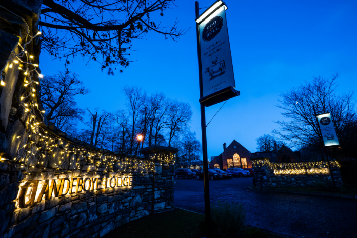 Christmas hotel entrance