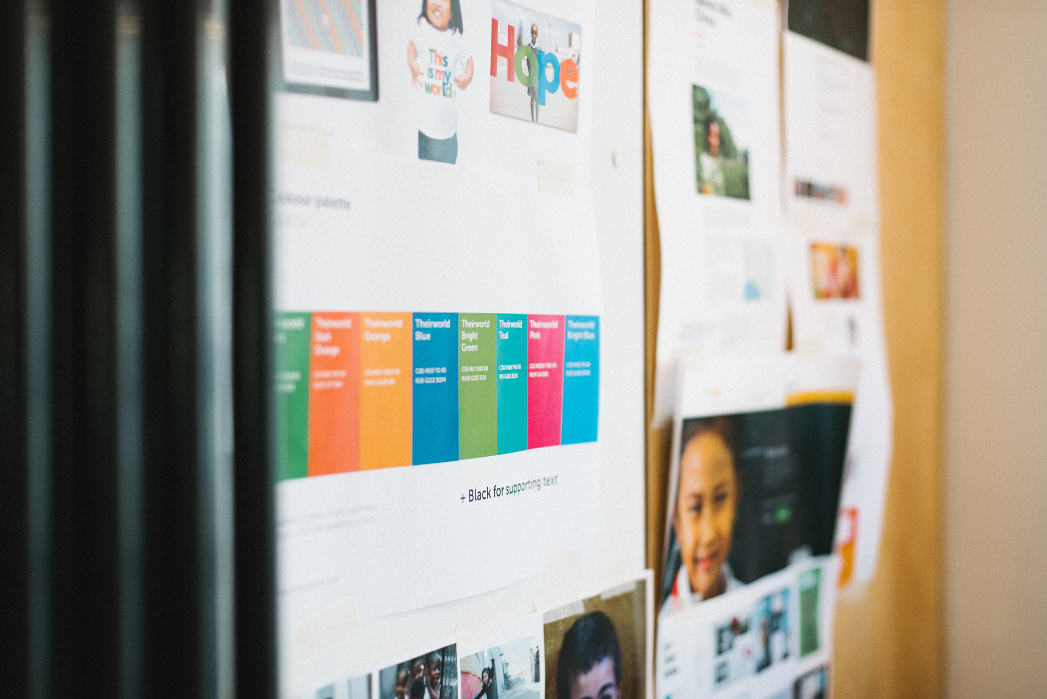 Taking Thierworld's brand guidelines into content - colourful imagery and colour blocks with hex codes