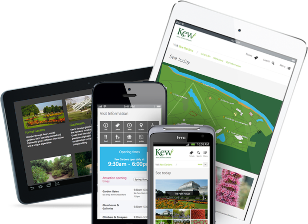 Multiple mobile and tablet devices.
