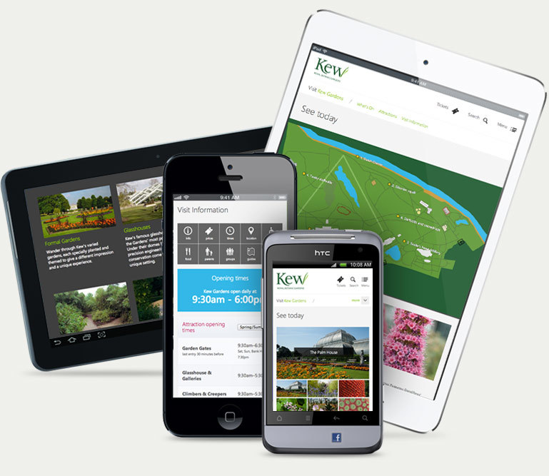 Multiple mobile and tablet devices.