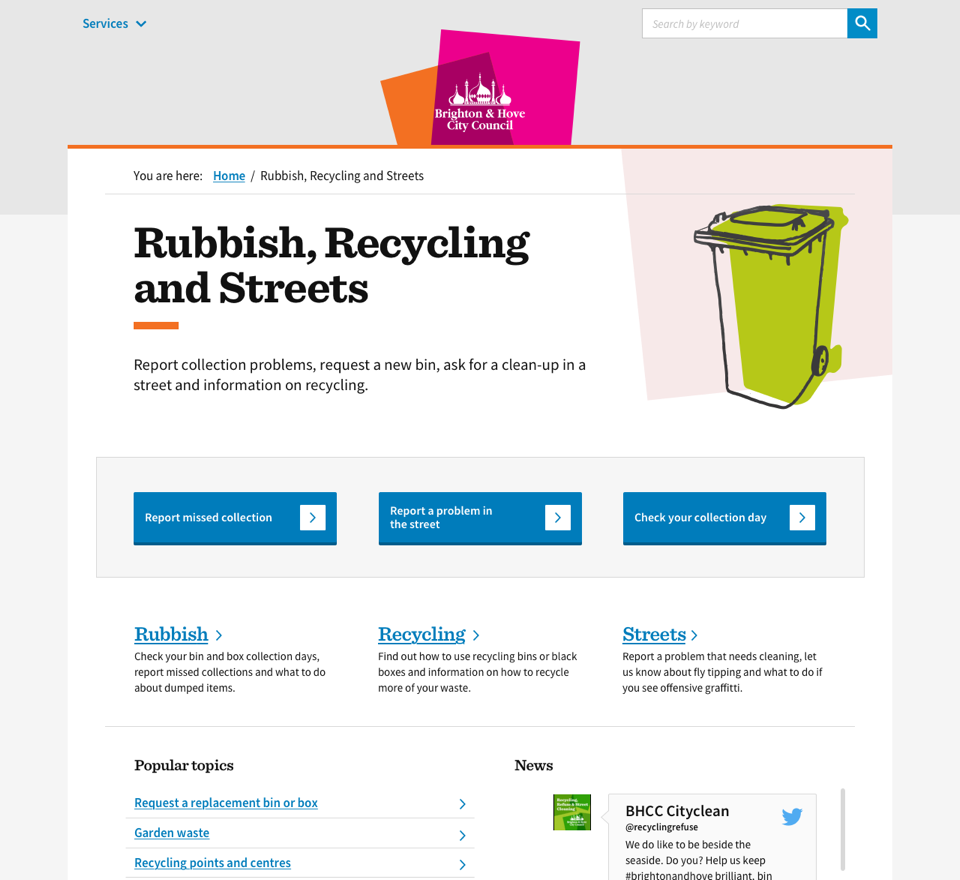 The newly redesigned Brighton & Hove website featuring cleaner UI and improved UX