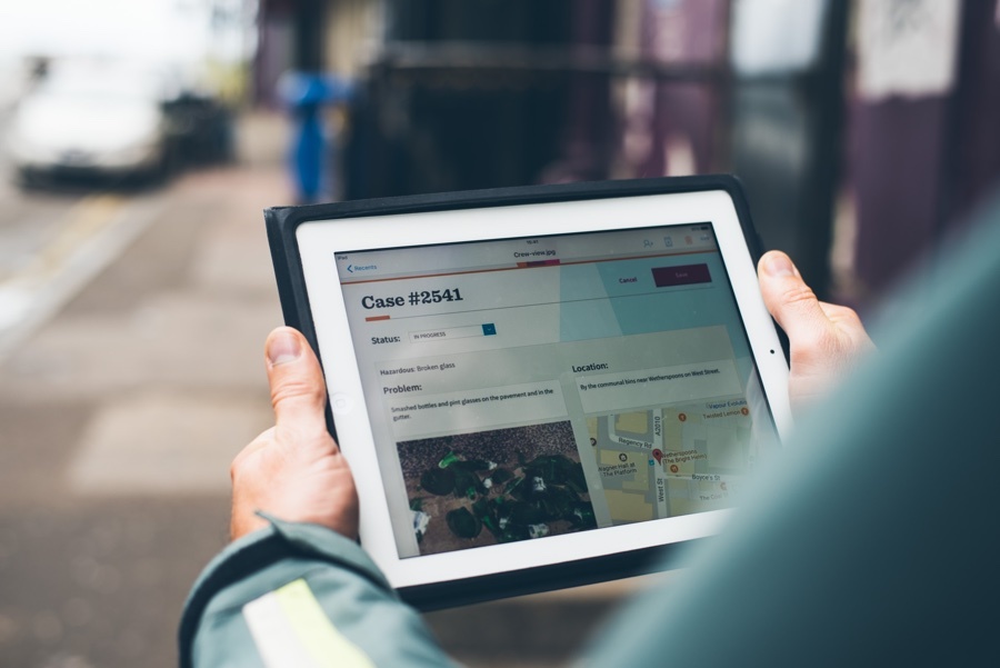 A man using the new Brighton & Hove website on his iPad