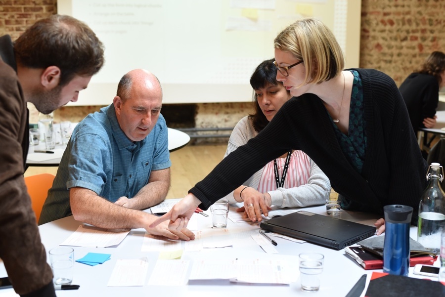A group of people running a form design workshop