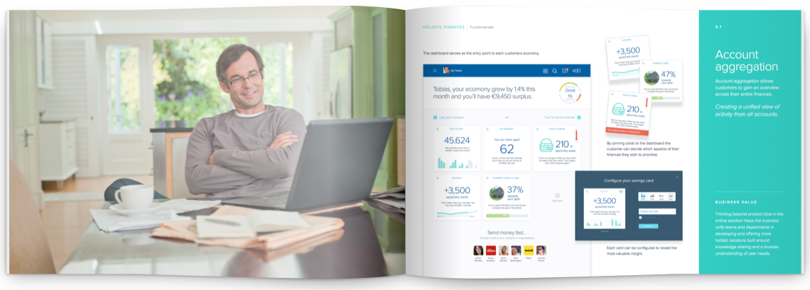 A booklet explaining various designing solutions for Nordea