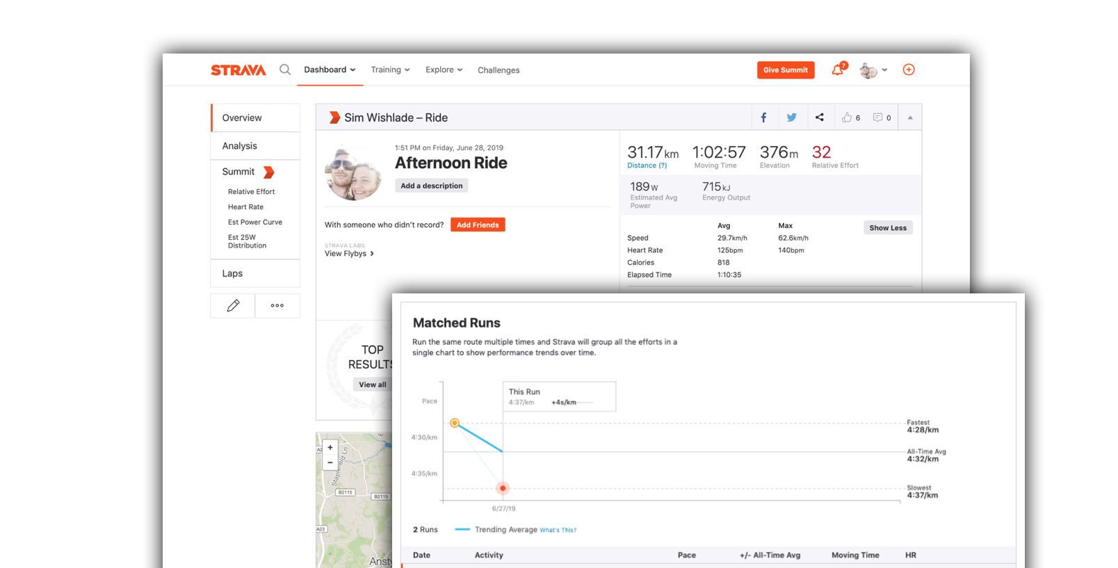 Strava dashboard - building loyalty in digital service design
