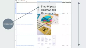 A spreadsheet showing all of the images on a website in a scrollable list
