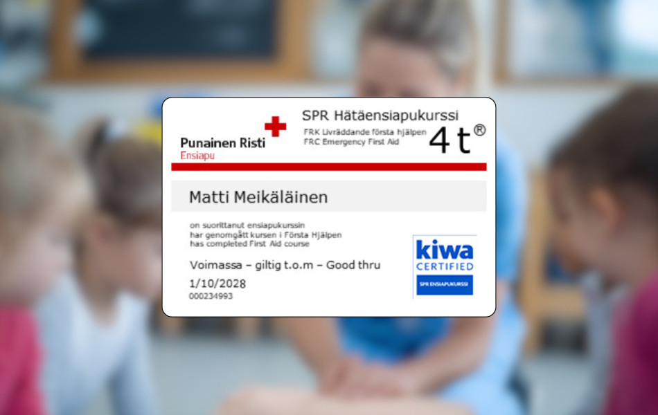 SPR Hätäensiapukurssi 4 t® verkkokoulutus lasten kanssa toimiville