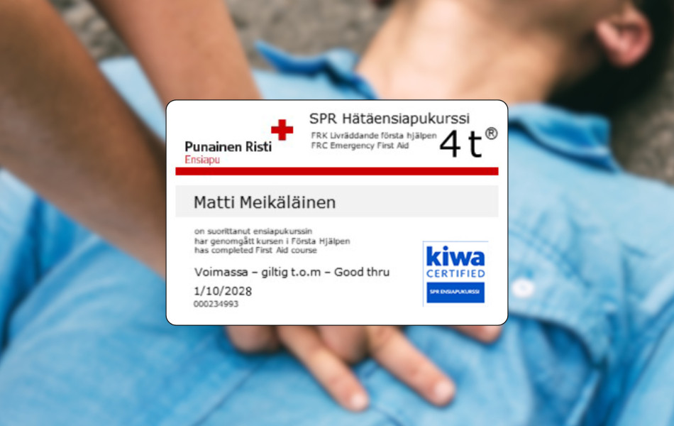SPR Hätäensiapukurssi 4 t® verkkokoulutus sähköalalle