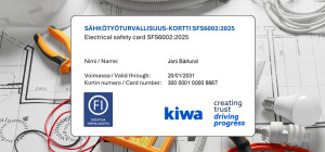 SFS 6002 Sähkötyöturvallisuuskortti