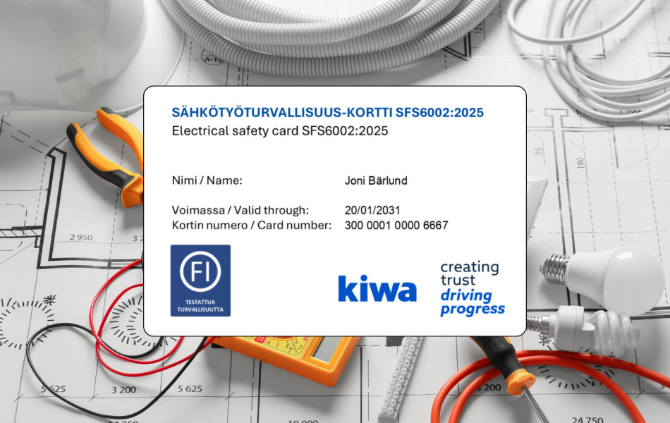 Electrical Safety Card SFS 6002