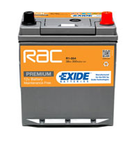 RAC R1-054 EXIDE BATTERY 054 38AH 300CCA L187XW127XH220 0/3 & 0/1 B13