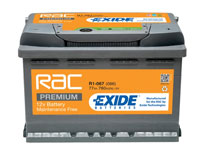 RAC R1-067(096 EXIDE BATTERY 096 77AH 760CCA L278X W175 X H190 0/1 B13