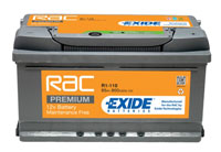 RAC R1-110 EXIDE BATTERY 110 85AH 800CCA L315 X W175 X H175 0/1 B13