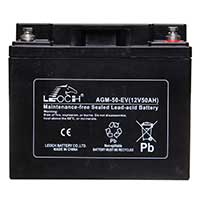 AGM SEALED DEEP CYCLE BATTERY 12V 50AH L195 X W165 X H170 THREAD HOL
