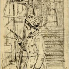 Designs by Fulham resident A S Hartrick for a poster campaign promoting Women’s War Work. | Hammersmith and Fulham Archives