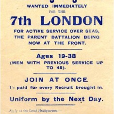 Recruiting poster for the 7th (City of London) Battalion, The London Regiment. | Hammersmith and Fulham Archives