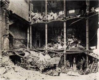 20 Damage to the printing presses at Odham's Press, Long Acre, as a result of an aeroplane night raid on 28th January 1918. | City of Westminster Archive Centre