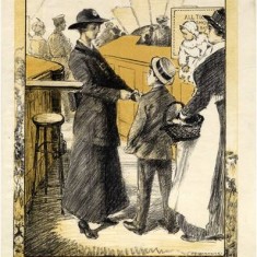 Designs by Fulham resident A S Hartrick for a poster campaign promoting Women’s War Work. | Hammersmith and Fulham Archives