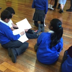 The children look over their scripts before rehearsals begin | Westminster Archives