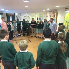The children rehearse the songs for 