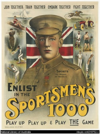 Play up play the game Sports was used to encourage men to sign up | National Library of Australia
