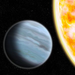 Artist’s impression of KELT-11b orbiting its host star. Image credit: Walter Benjamin.